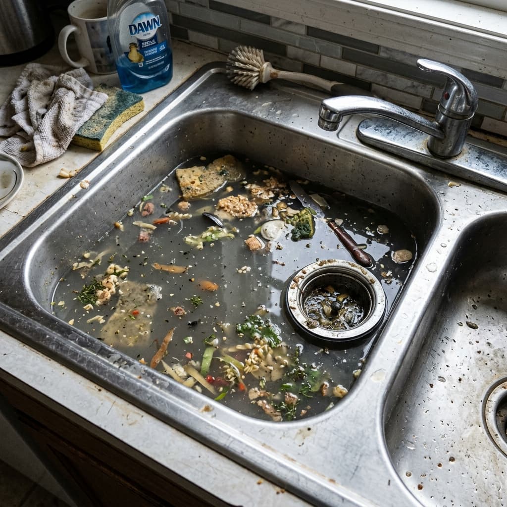 Plumber clearing a blocked drain
